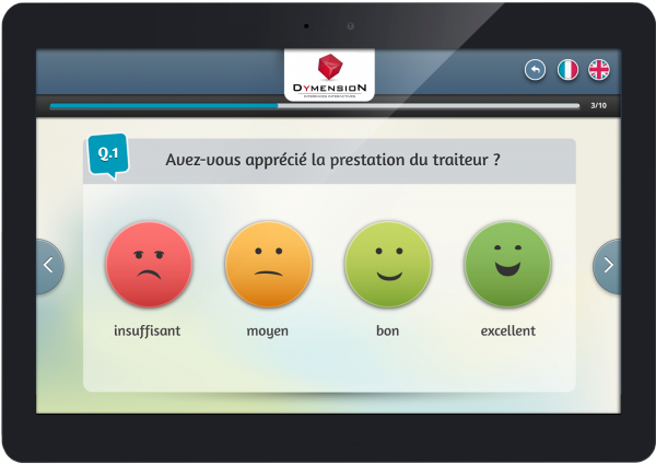 enquete satisfaction smiley tablette